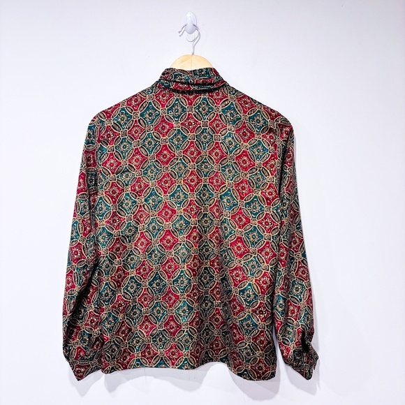 WORTHINGTON Vintage silky red and green floral shirt - Picture 8 of 8